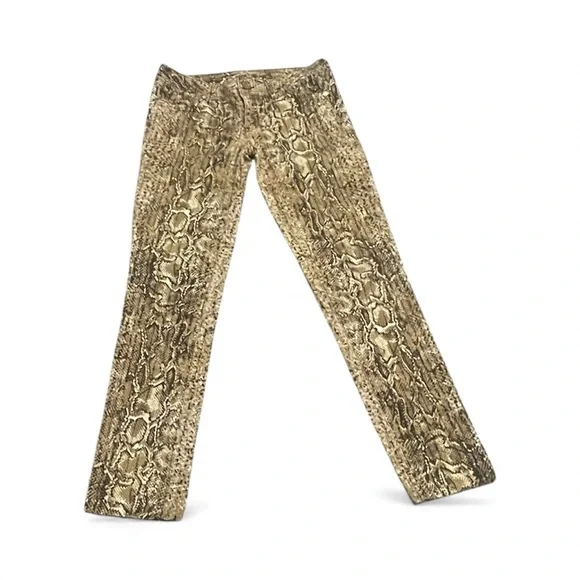 Tory Burch Brown Snakeskin Super Skinny Pants - Picture 2 of 8